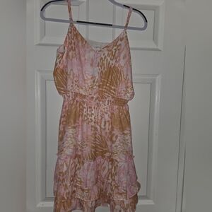 Pink and Brown Animal Print Dress